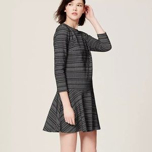 NWT LOFT Geo Stripe Flippy Dress Size MP